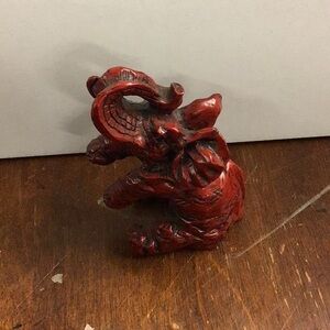 Crimson Elephant Art Sculpture